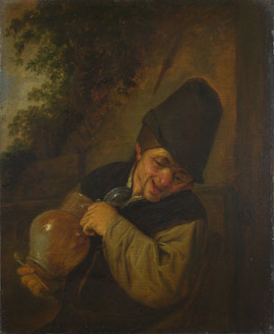 Adriaen van Ostade. Peasant holding jug pipe\\n\\n01/11/2011 00:28