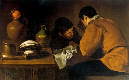Diego Velázquez. Dos hombres en la mesa. Two Young Men Eating At A Humble Table. 1622\\n\\n30/10/2011 20:22