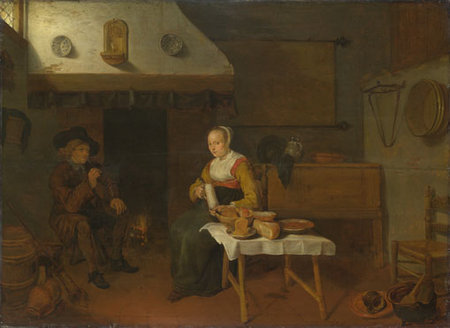 QUIRINGH GERRITSZ VAN BREKELENKAM. An Interior, with a Man and a Woman seated by a Fire\\n\\n01/11/2011 00:20