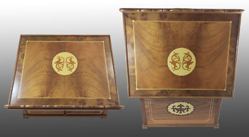 Walnut and marquetry lectern