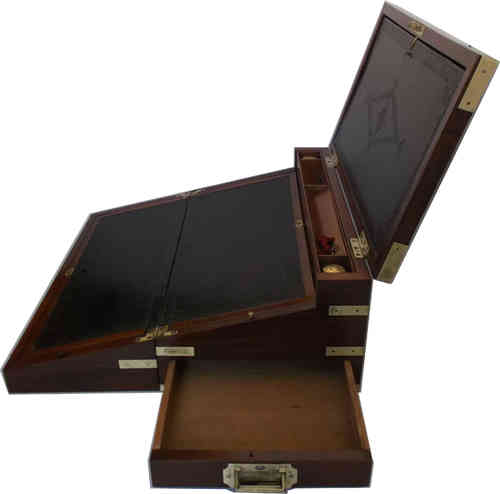 Exceptional Regency Mahogany Triple Opening Writing Box