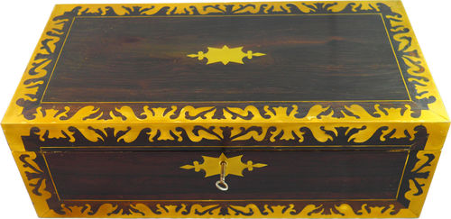 Rosewood and brass writing slope box