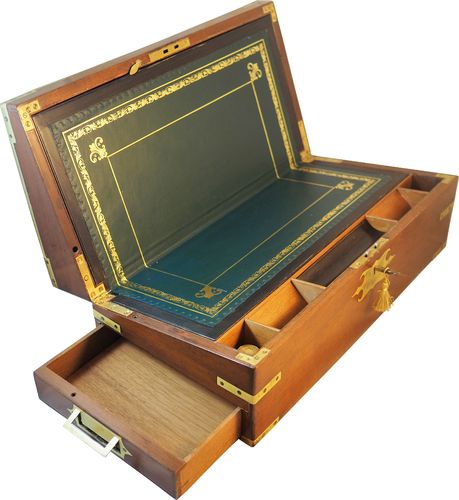 Mahogany campaign writing slope box. Circa 1810