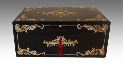 Ebony jewellery box. Circa 1880
