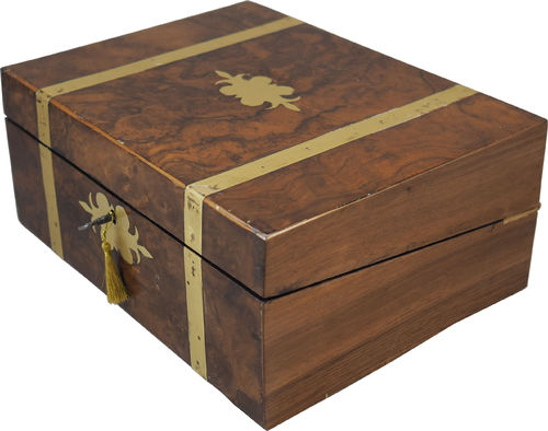 Victorian Campaing walnut writing box. C. 1860