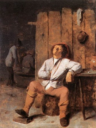 Adriaen Brouwer. A Boor Asleep 1630. Oak Panel. 36,6 x 27,6 cm. Colección Wallace. Londres\\n\\n01/11/2011 00:08