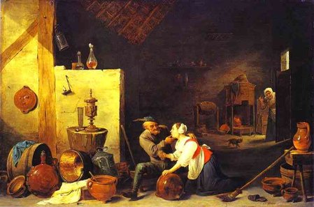 David Teniers the Younger An old peasant caresses a kitchen maid in a stable\\n\\n01/11/2011 00:03